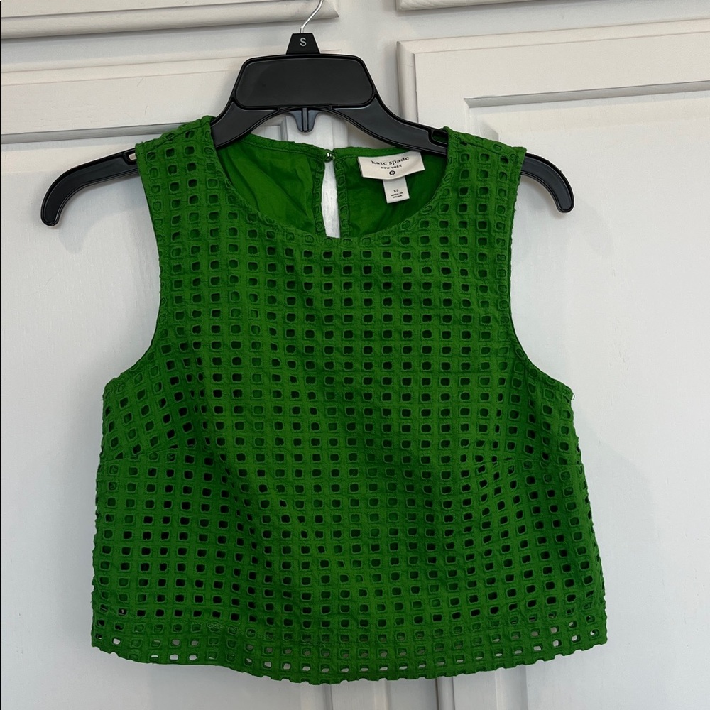 Kate Spade for Target Green Sleeveless Eyelet Top